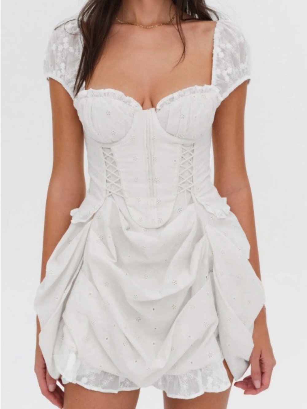For Love And Lemons White Lace Mini Dress